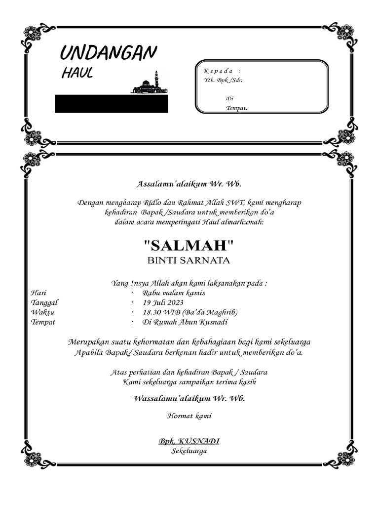 Undangan Haul | PDF