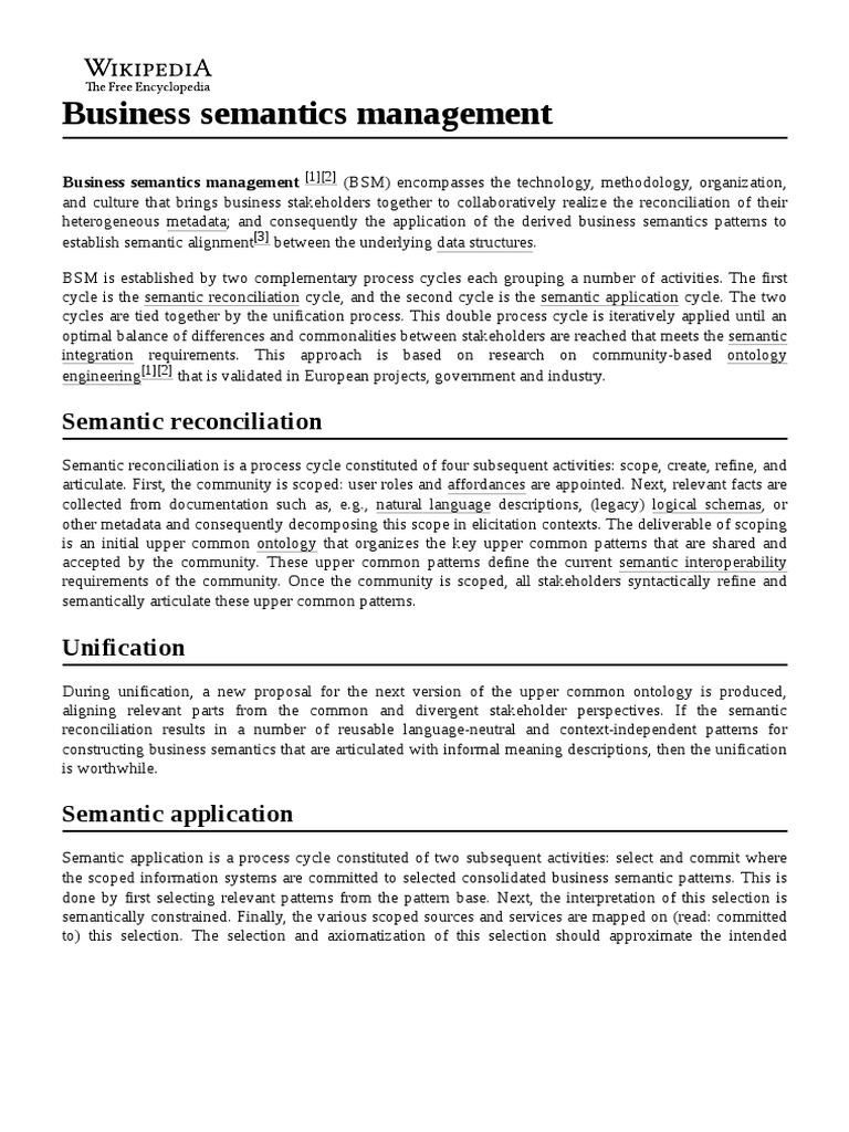 Understanding Business Semantics Management | PDF | Cognitive Science ...