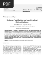 Customers Satisfaction and Brand Loyalty at McDona