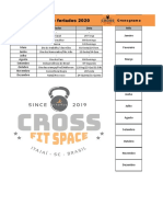 Cronograma de Eventos CrossFITSPACE 2020