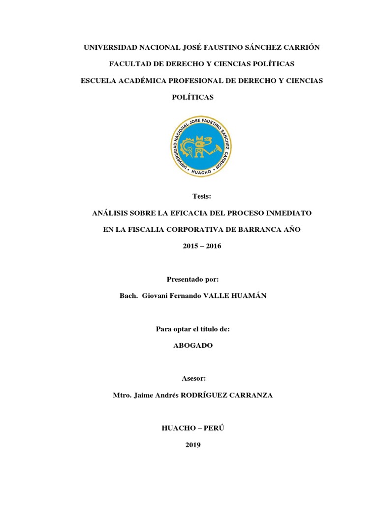 Eficacia del Proceso Inmediato en Barranca | PDF | Procedimiento ...