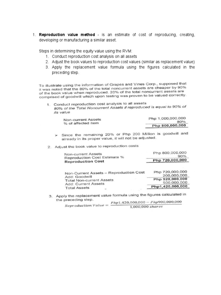 Reproduction Value Method | PDF