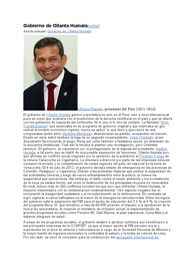 Gobierno de Ollanta Humala | PDF
