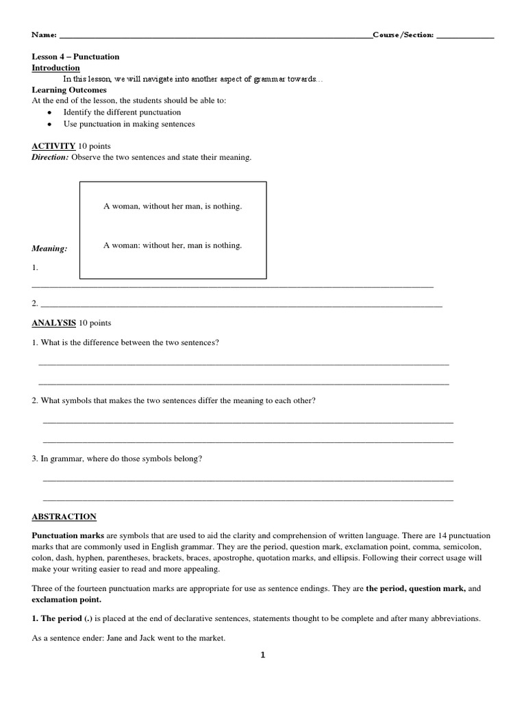 Direction Observe The Two Sentences and State Their Meaning PDF