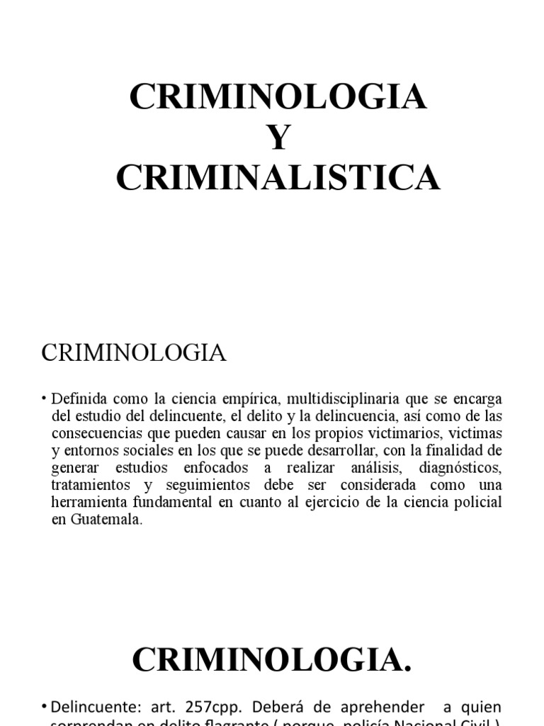 Presentacion Criminologia | PDF | Criminología | Derecho penal