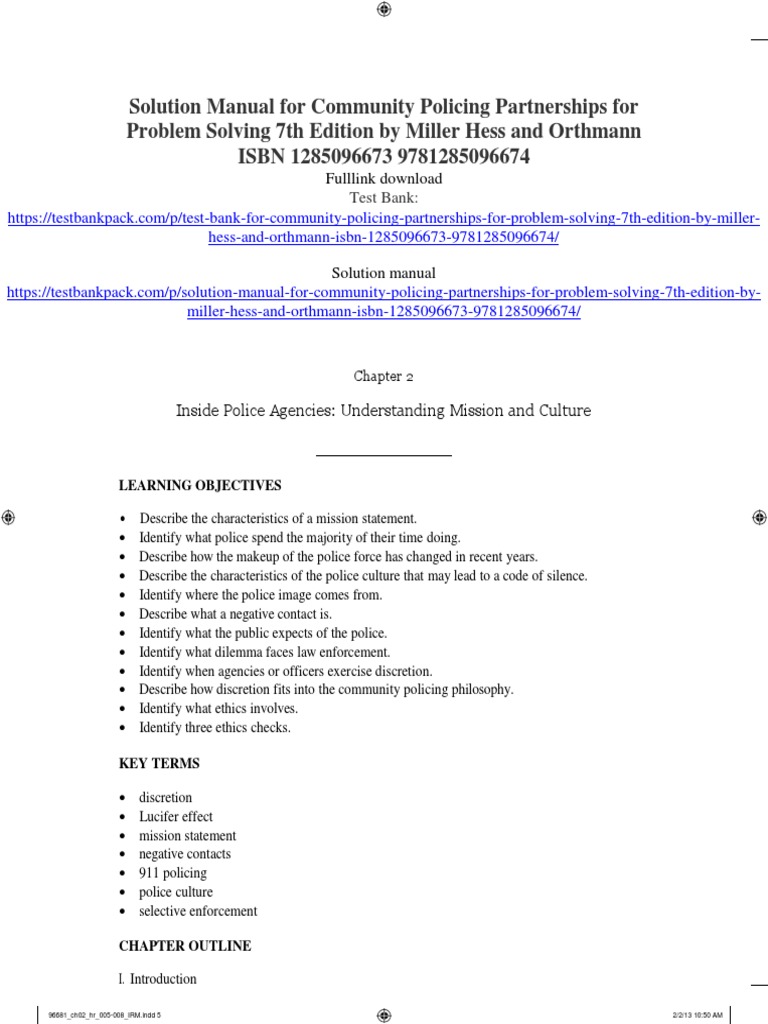 Community Policing Partnerships For Problem Solving 7th Edition by ...