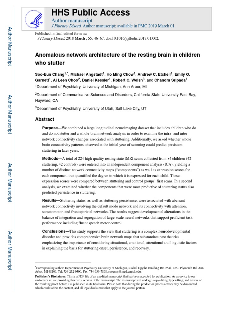 Anomalous Network Architecture of The Resting Brain in Children | PDF ...