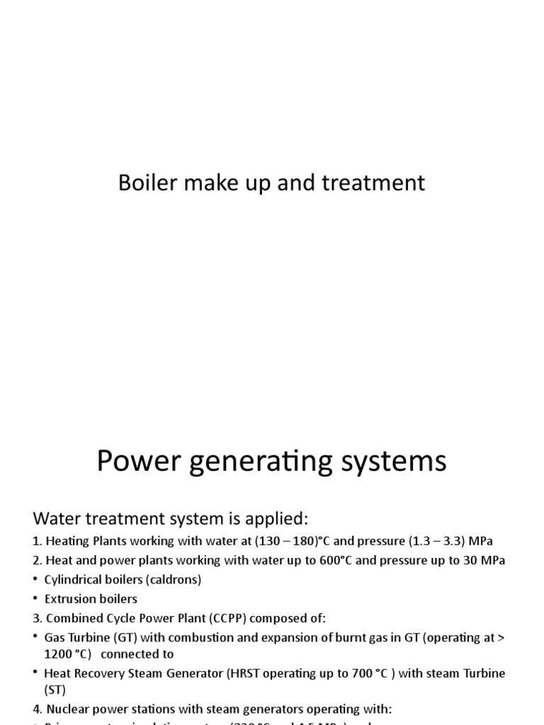 Boiler Make Up and Treatment PDF Boiler Water