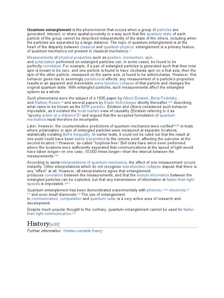QUANTUM ENTANGLEMENT THEORY PDF intelligence overview