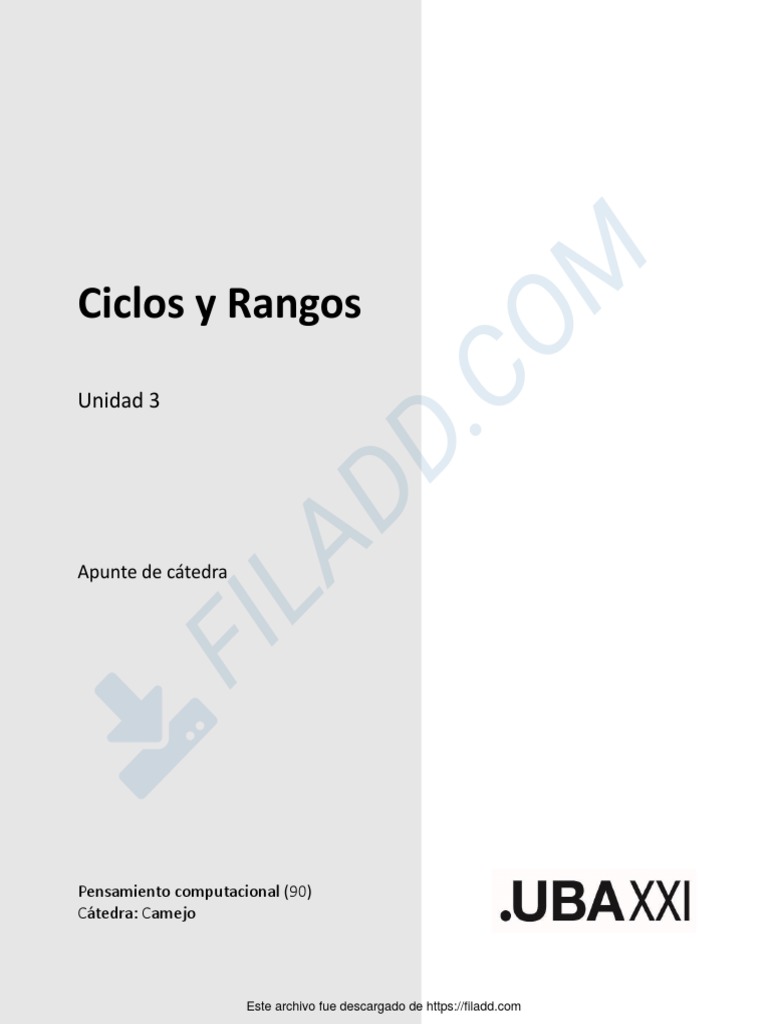 Unidad 3 Ciclos Pdf Python Lenguaje De Programación Lenguaje De
