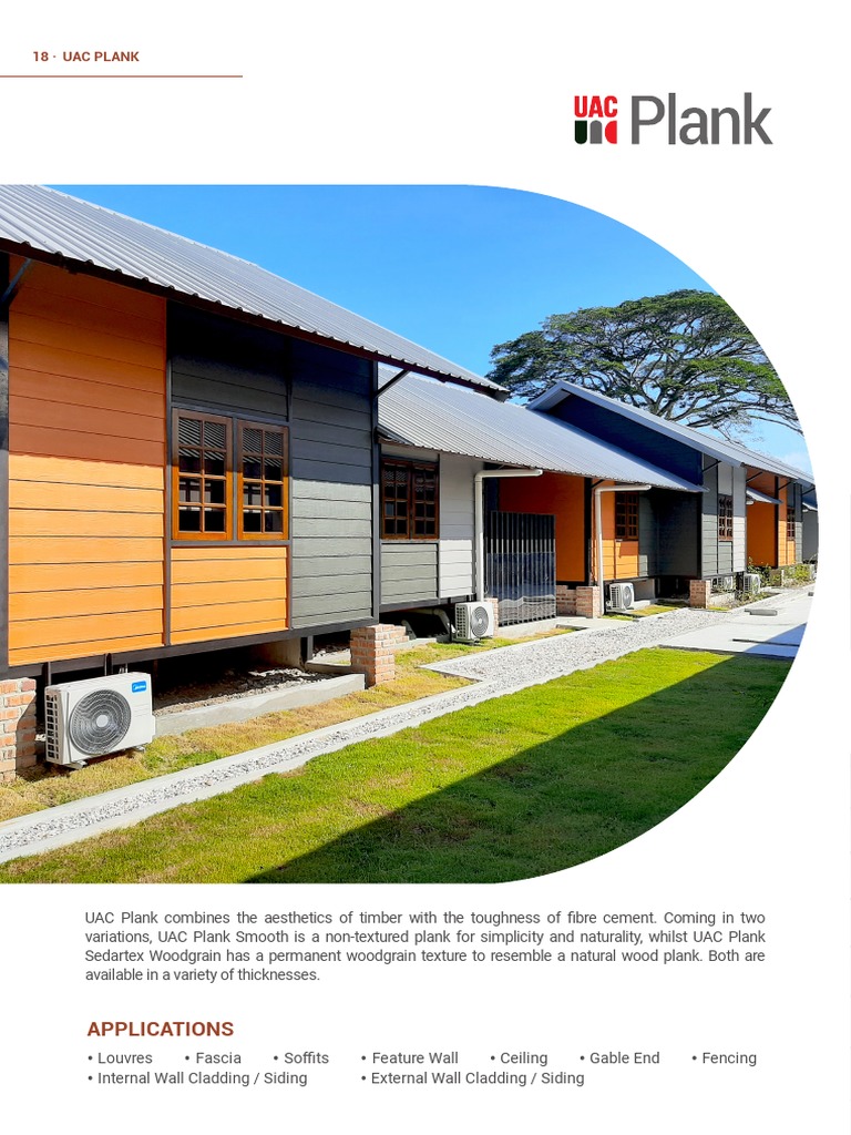 UAC Plank: Versatile Fibre Cement Solutions | PDF