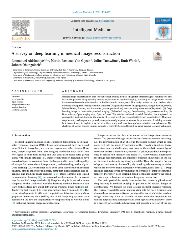1 s2.0 S2667102621000061 Main | PDF | Deep Learning | Medical Imaging