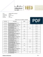 Name: Ahmed Idris Abaker K Customer No: 2812095 Account Type: Saving Account Currency: SDG Issue Date: 19-03-2023