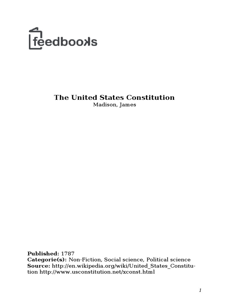 Constitution of The United States of America | PDF | Presidents Of The ...