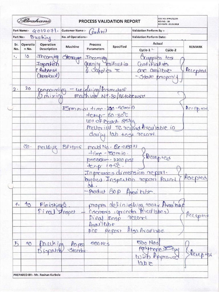 Process Validation Report PDF