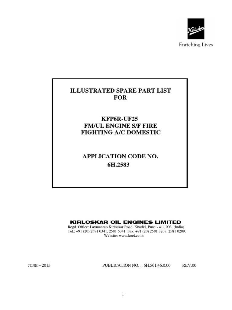 6H.2583 - Illustrated Spare Parts Manual - KFP6R-UF25 - FM-UL | PDF ...