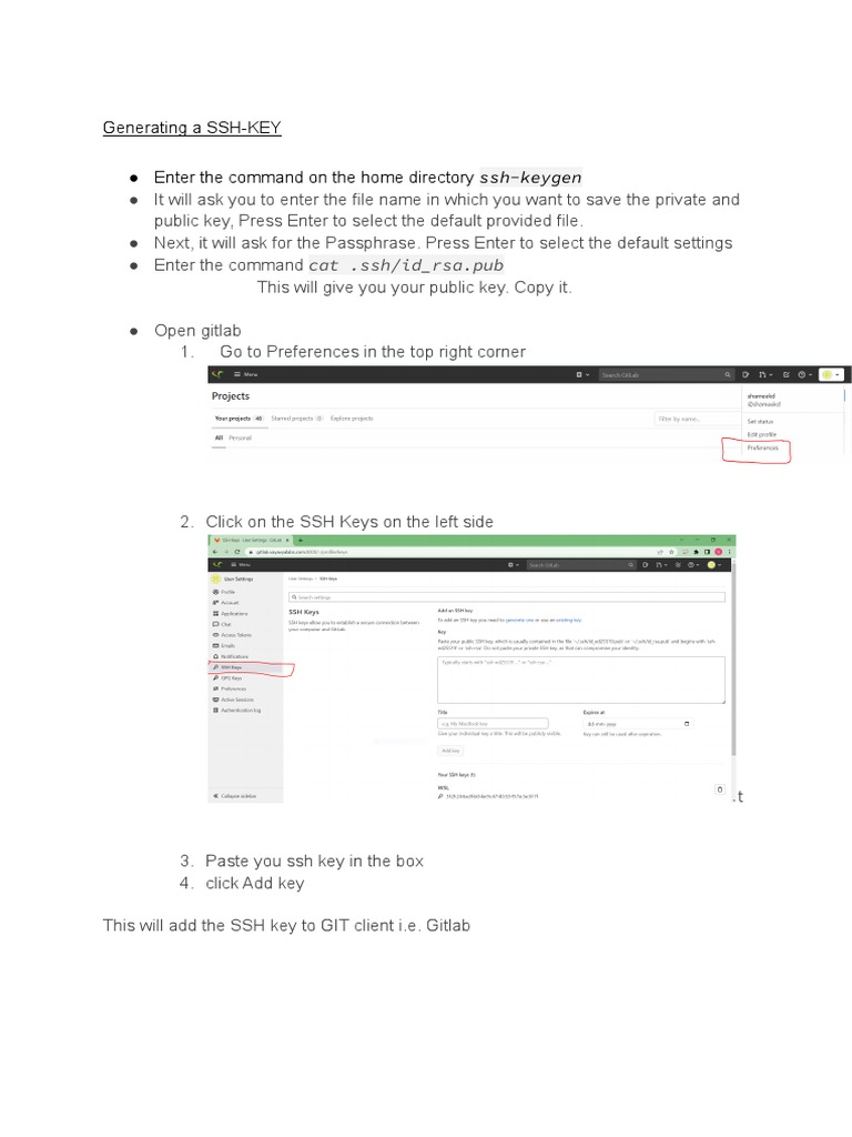 Generating a ssh key enter the command on the home directory pdf