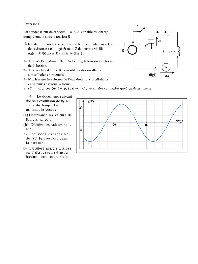 Équations d'oscillations en circuit RLC | PDF
