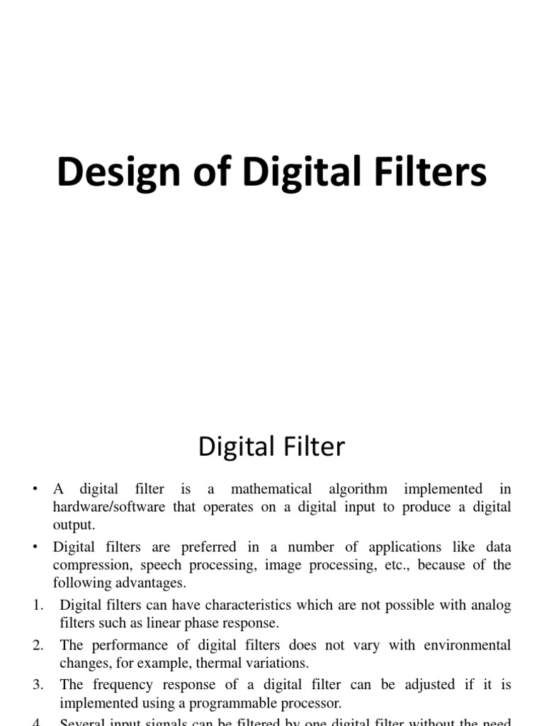 Digital Filter Design Techniques | PDF | Spectral Density | Filter ...