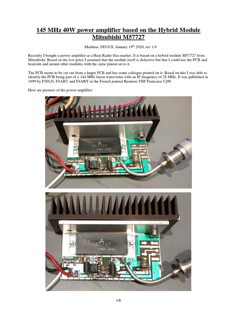 M57727 Power Amplifier Insights | PDF