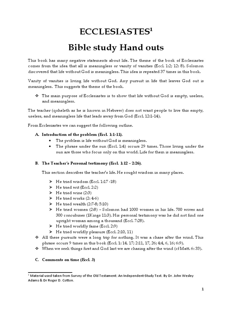 ECCLESIASTES PDF Ecclesiastes Religious Texts