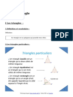 Triangle Cours de Maths en 5eme A Imprimer en PDF