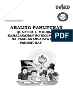 Araling Panlipunan: Quarter 1-Module 2 Kahalagahan NG Ekonomiks Sa Pang-Araw-Araw Na Pamumuhay