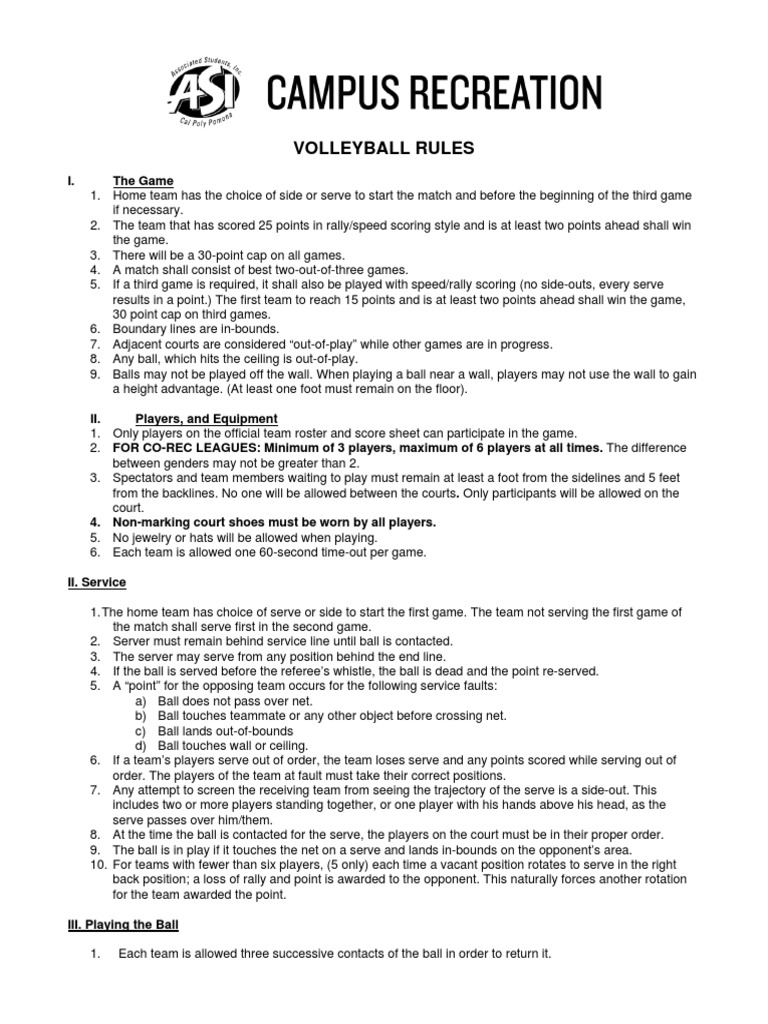FINAL 2017 Volleyball Rules PDF Rules Sports Rules And Regulations