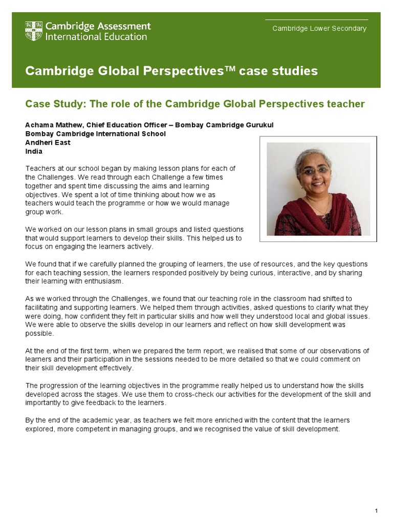 Cambridge Global Perspectives Insights | PDF | Teachers | Learning