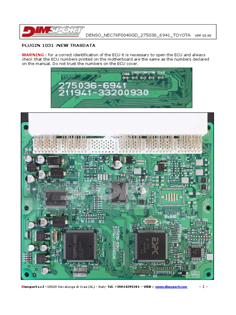 ☆CYページです☆ Denso ECM 275036 -0360 By Ktag Read & Write | Toyota Denso