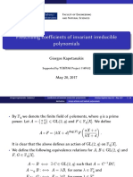 Prescribing Coefficients of Invariant Irreducible Polynomials