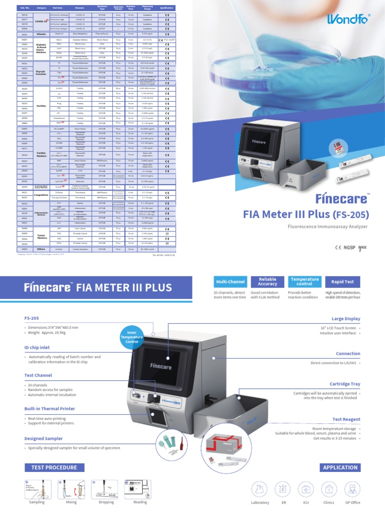 Finecare FIA Meter III Plus Overview | PDF | C Reactive Protein | Kidney