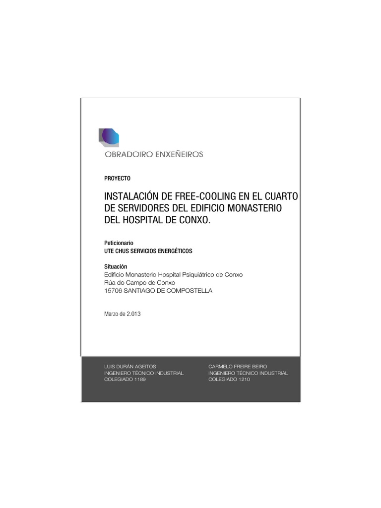 Proyecto Frre Cooling CPD | PDF | Ventilación (Arquitectura