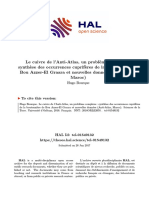 Le Cuivre de l'Anti-Atlas, Un Problème Complexe Synthèse Des Occurrences Cuprifères de La Boutonnière de Bou Azzer-El Graara Et Nouvelles Données (Anti Atlas, Maroc)