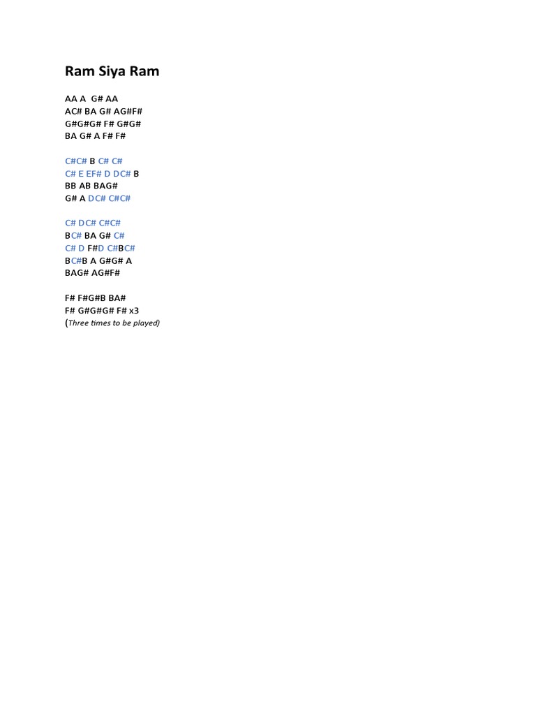 Ram Siya Ram Flute Notes | PDF