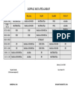 Jadwal Mata Pelajaran Kelas Iv A (SDN Muhammadiyah 22)