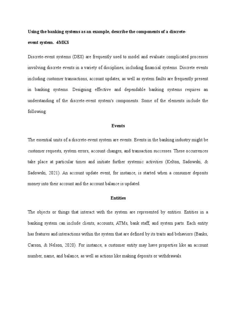 Dq1 Simulation And Modeling Pdf System Banks