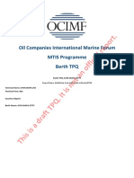 This Is A Draft TPQ. It Is Not An Official Report.: Oil Companies International Marine Forum MTIS Programme Berth TPQ