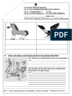 Interdependence in Living Beings - Plants and Animals Worksheet 2023-24