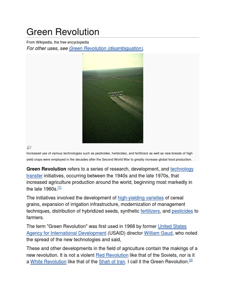 Green Revolution Pdf Green Revolution Food Security