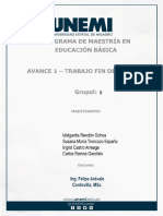 Formato Del Avance Del Proyecto