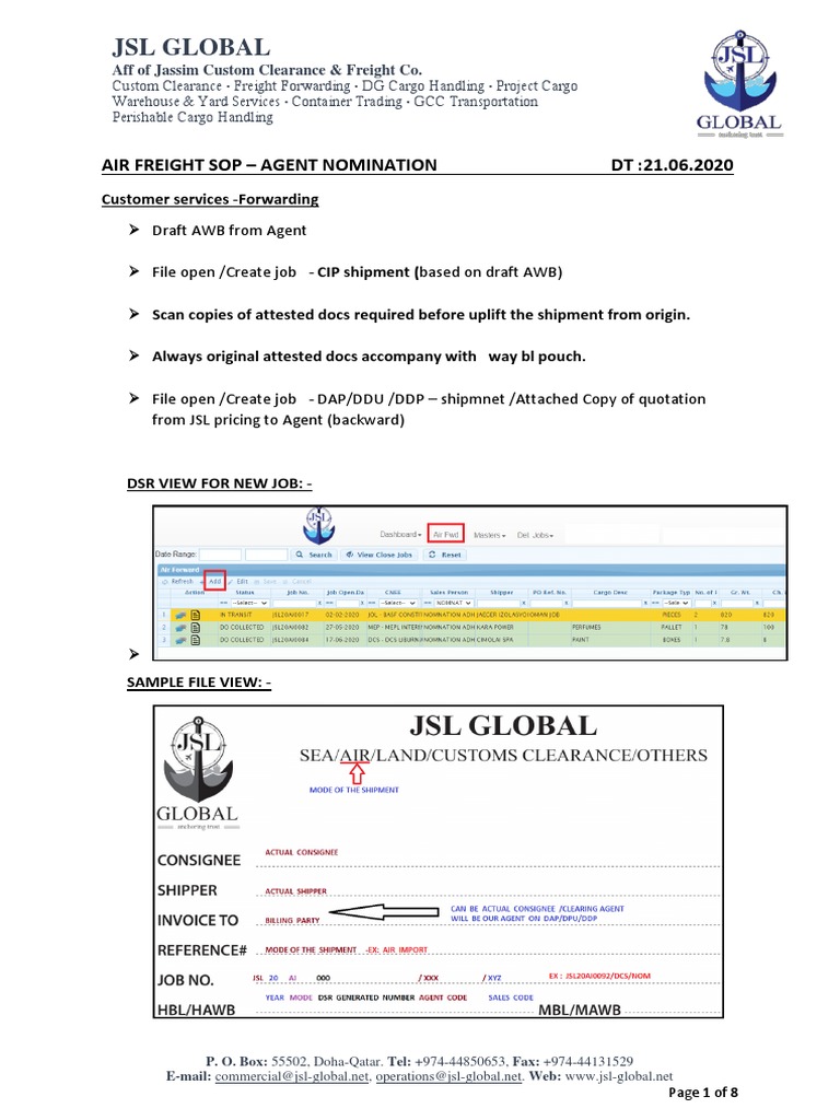 AIRFREIGHTAGENTNOMINATION PDF Cargo Freight Transport