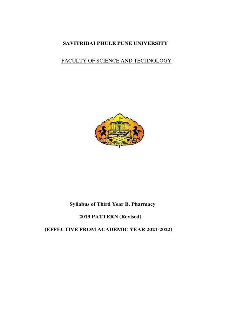 Third Year B. Pharmacy Syllabus 2019 | PDF | Pharmacology | Human ...