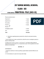 Physics Practical File 2022-23