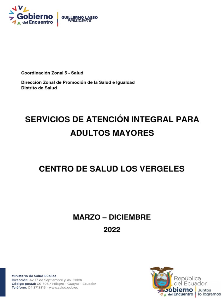 PLAN SALUD MENTAL EN ADULTOS MAYORES 2022-Signed | PDF | Vejez | Adultos