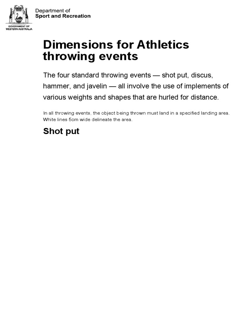 Australia Athletics Throwing Events PDF Track And Field