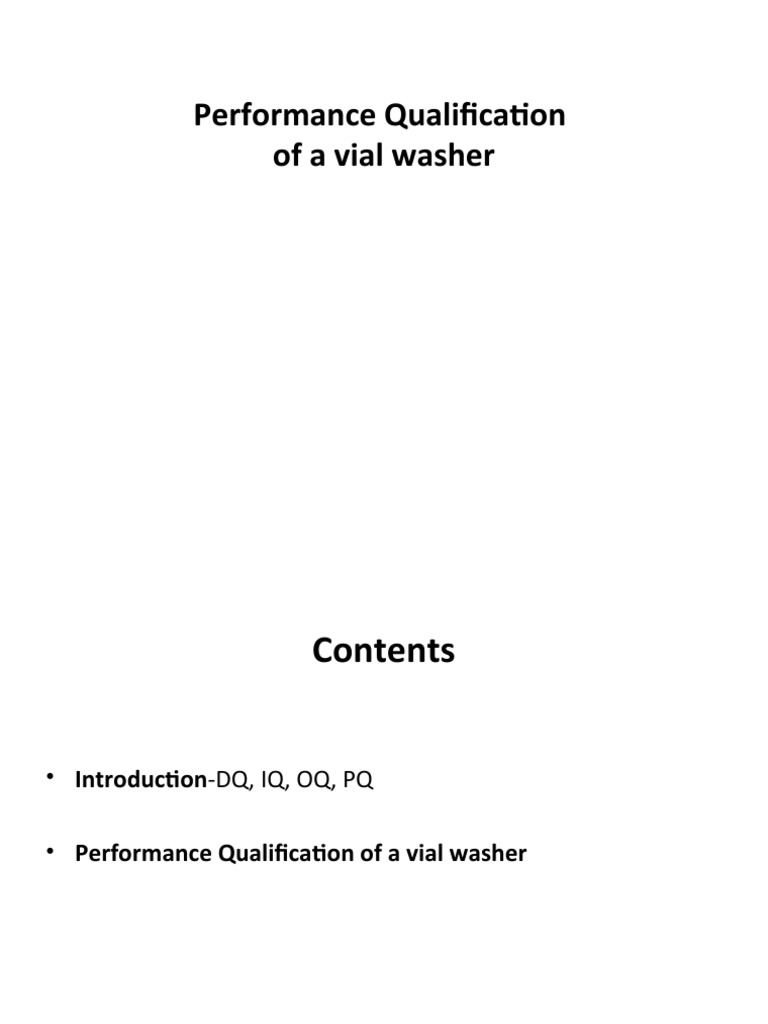 PerformanceQualificationofvialwasher7363 PDF Chemistry Physical Sciences