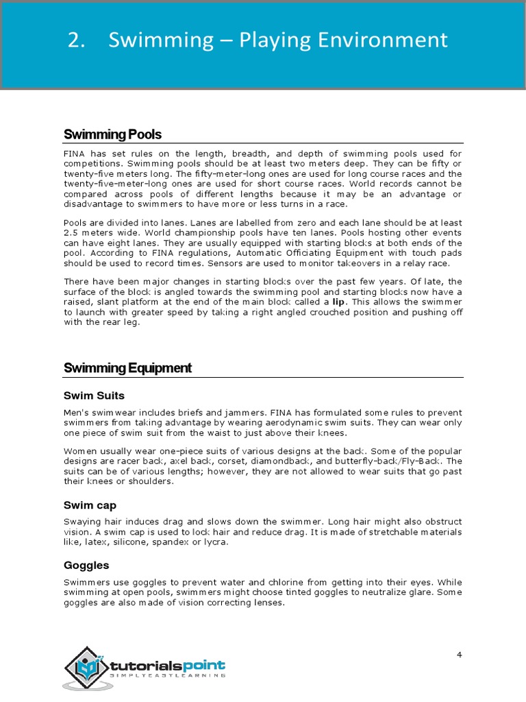 Swimming Tutorial 5 Pdf Swimming Sport Water Sports