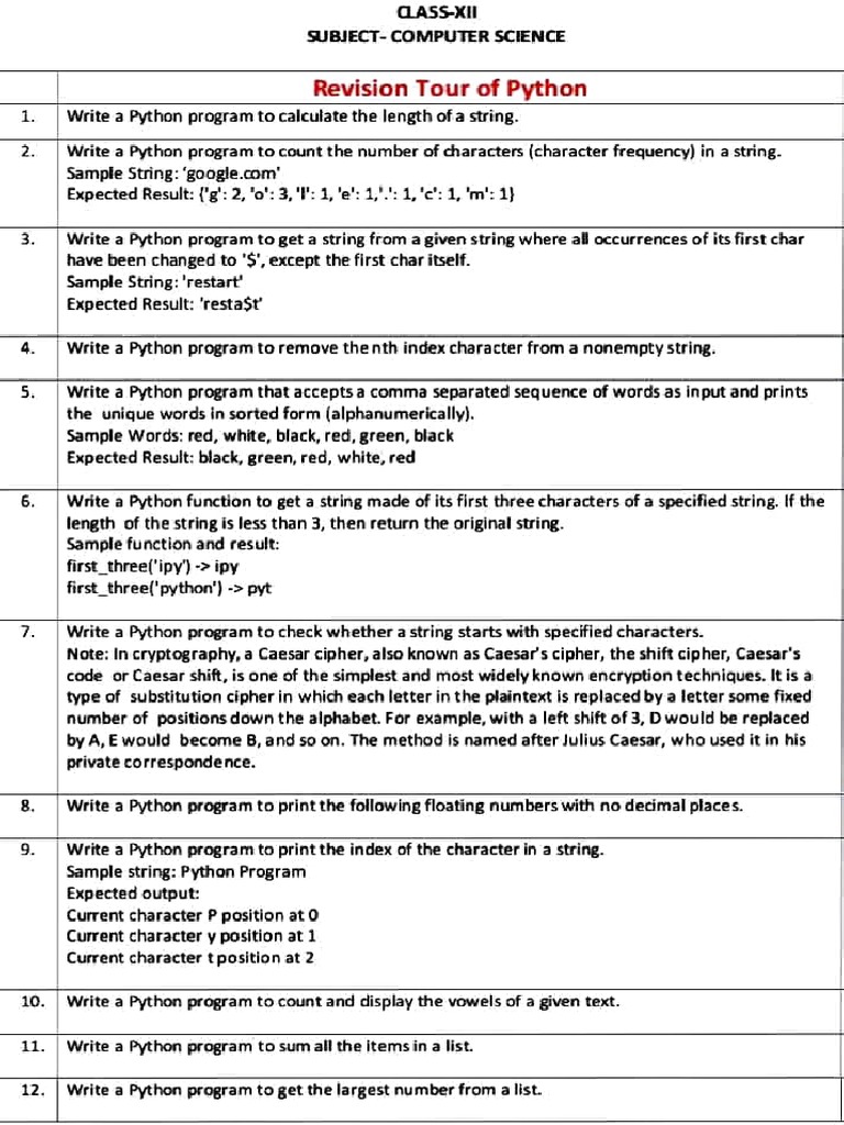 Python Question Paper | PDF | Cipher | String (Computer Science)