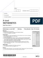 Aqa Mathematics Core 3 Question Paper Jun 2017